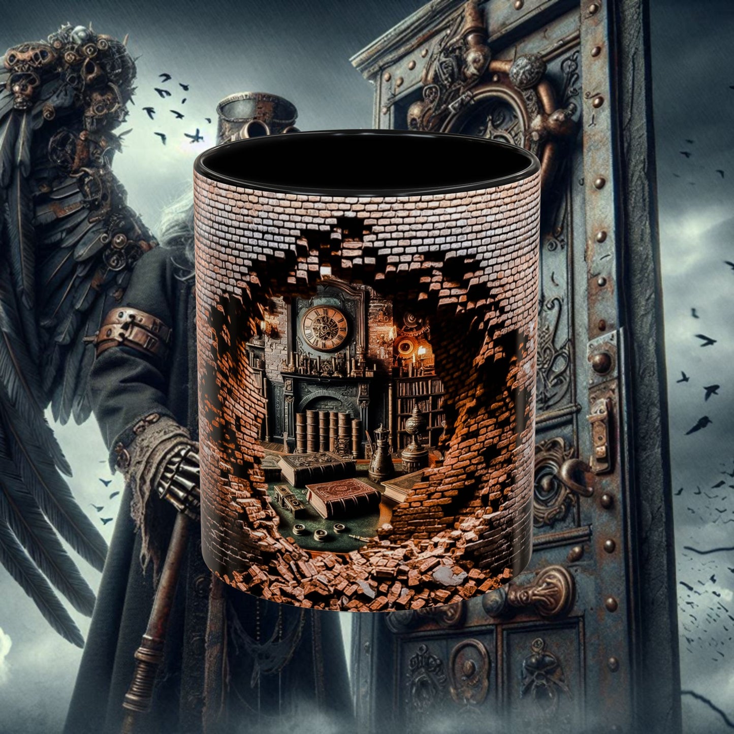 3-D Steampunk Antique Library Coffee Mug (11, 15oz)