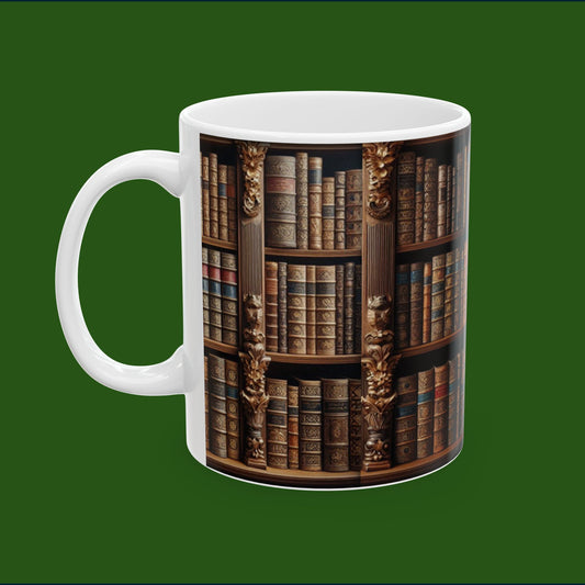 Bookworm Ceramic Mug, (11oz, 15oz)