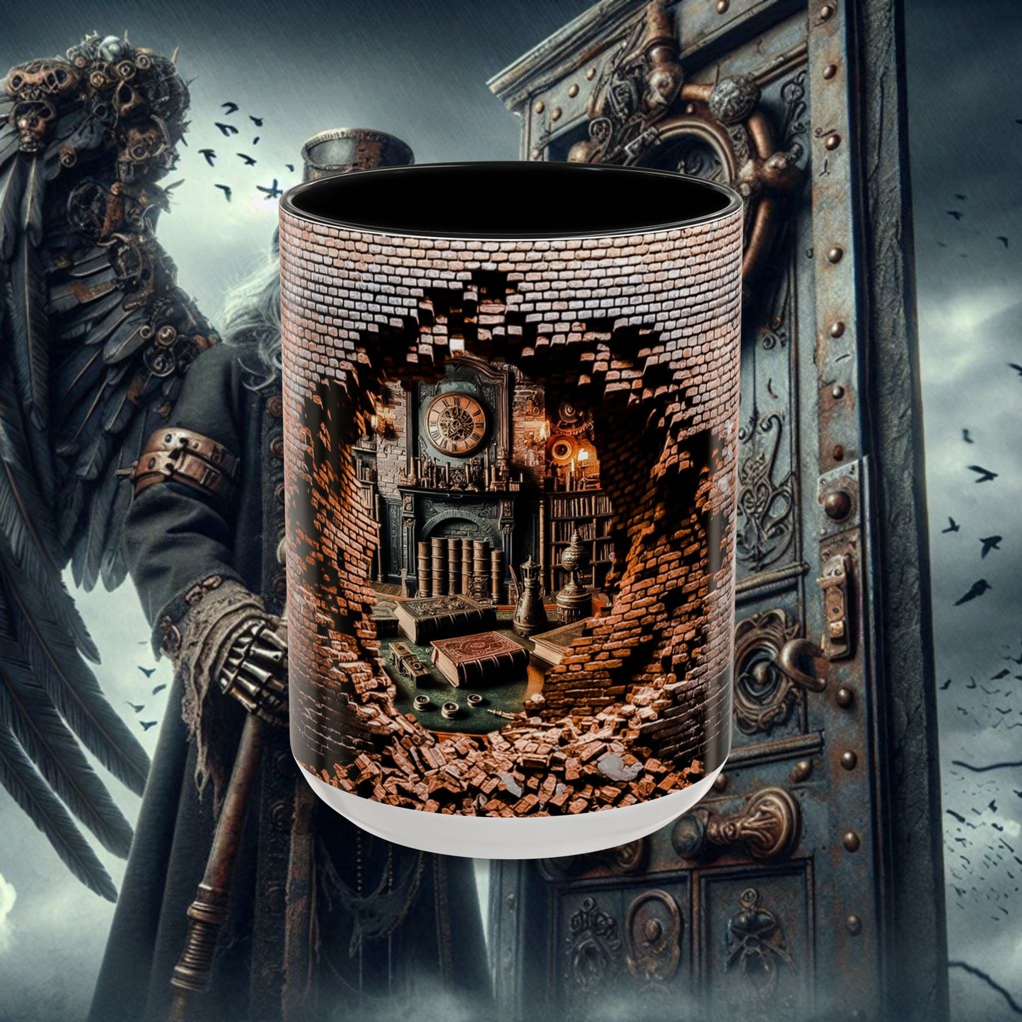 3-D Steampunk Antique Library Coffee Mug (11, 15oz)