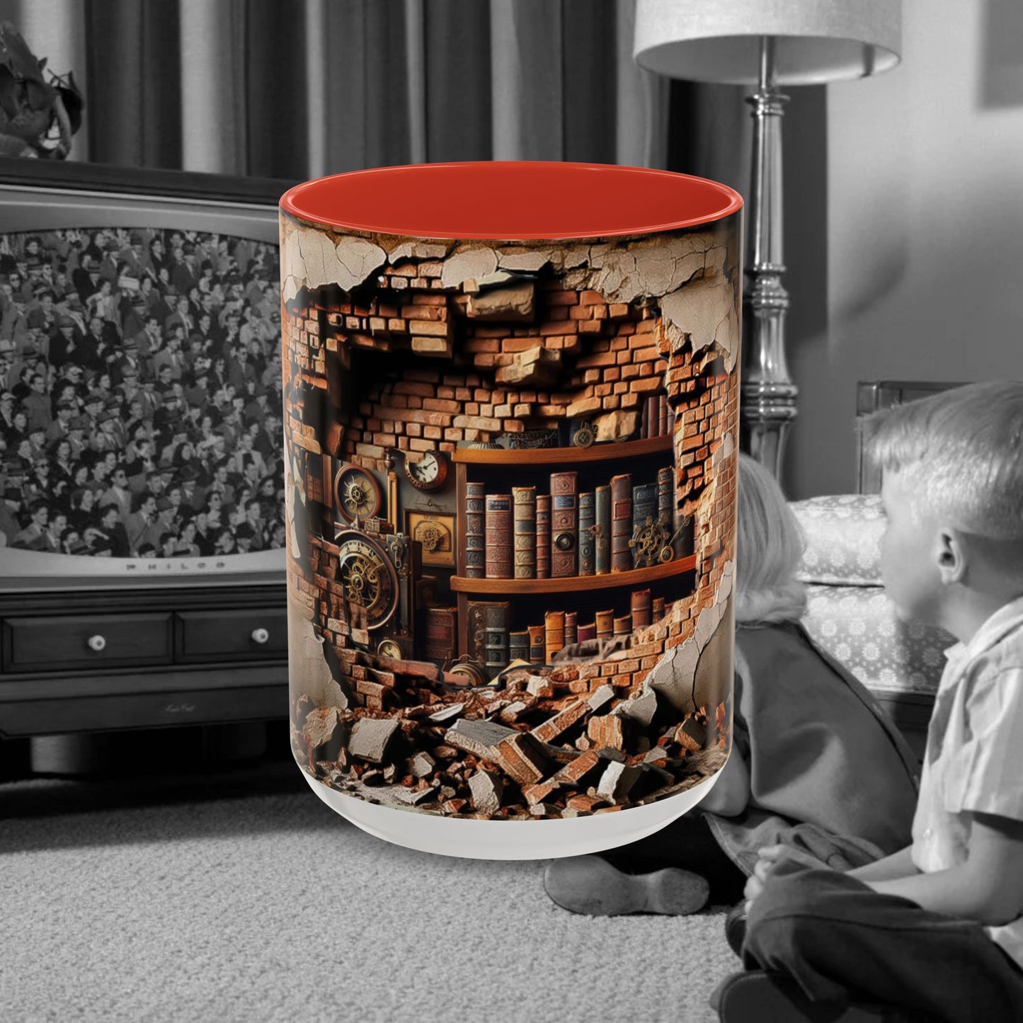 3-D Steampunk Antique Library Coffee Mug (11, 15oz)