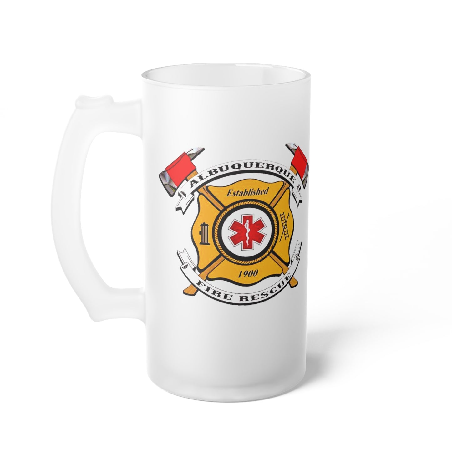 Albuquerque Fire Rescue Frosted Glass Beer Mug