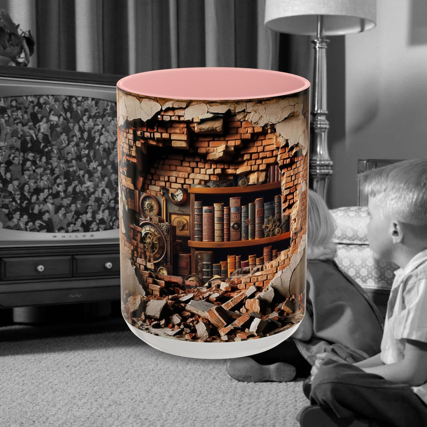 3-D Steampunk Antique Library Coffee Mug (11, 15oz)