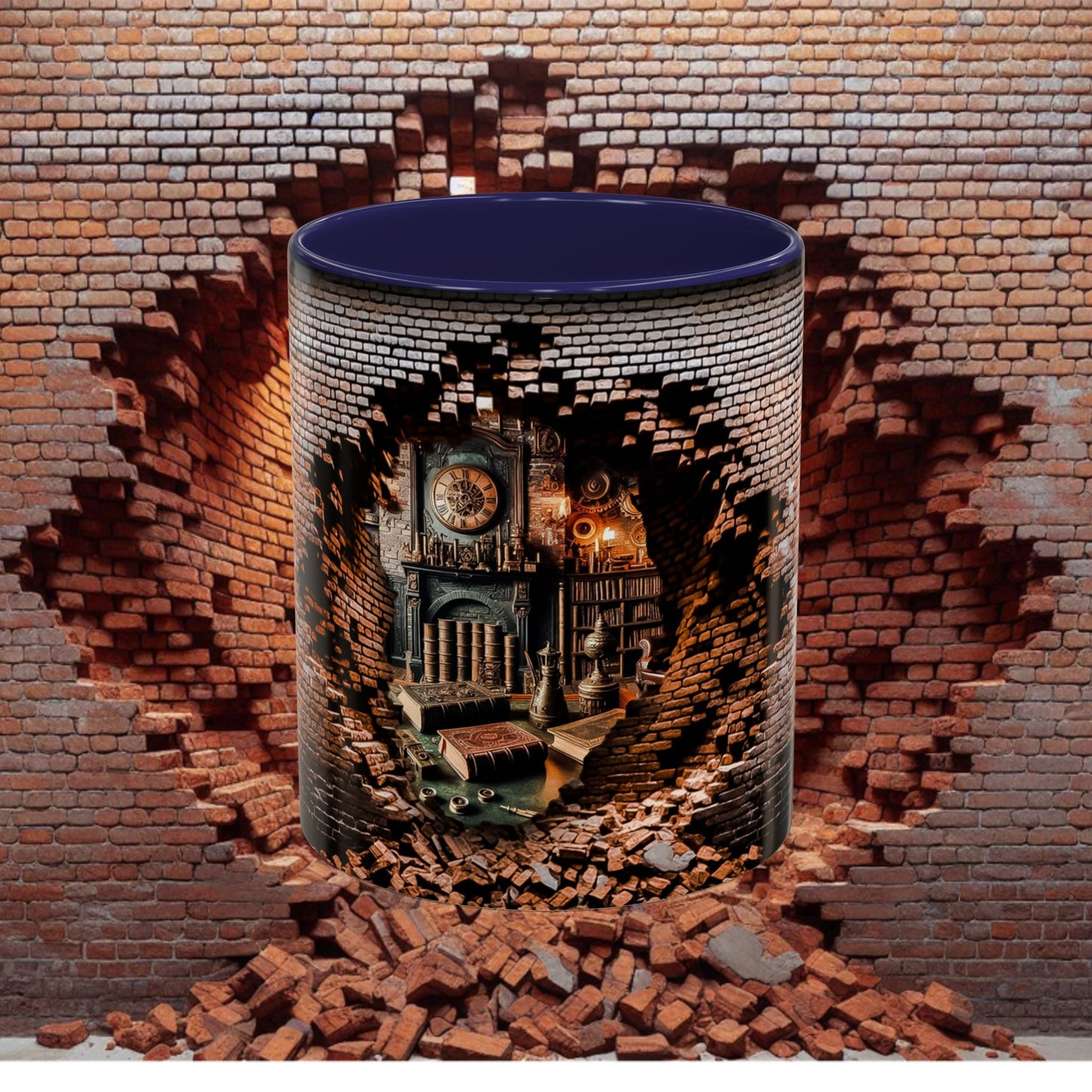 3-D Steampunk Antique Library Coffee Mug (11, 15oz)