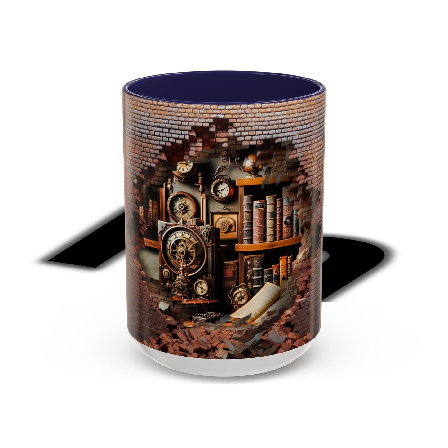 3-D Steampunk Antique Library Coffee Mug (11, 15oz)