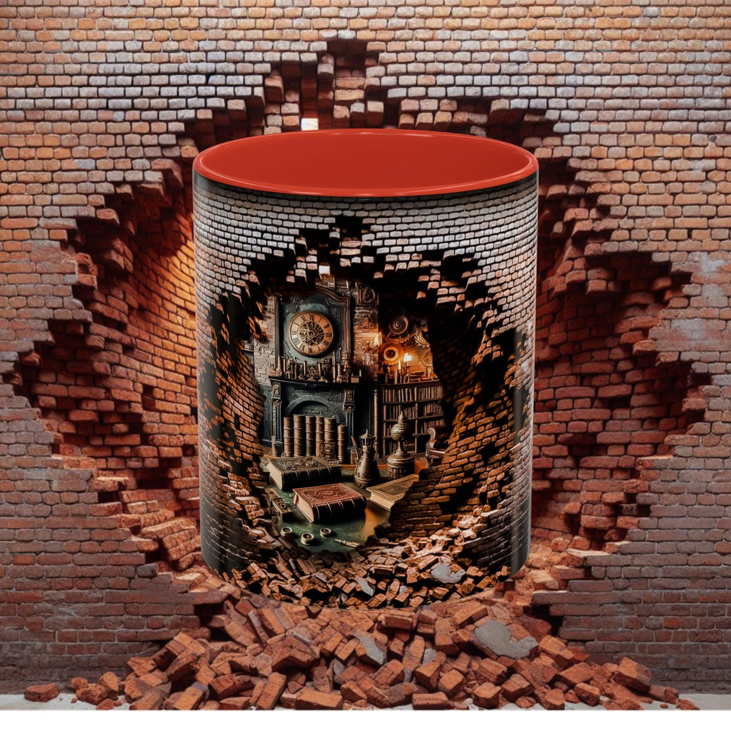 3-D Steampunk Antique Library Coffee Mug (11, 15oz)