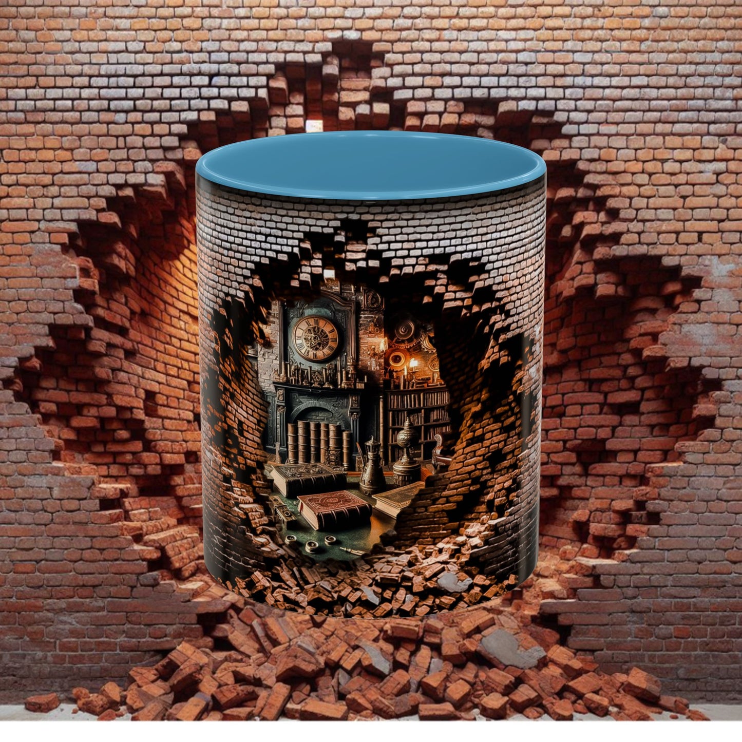 3-D Steampunk Antique Library Coffee Mug (11, 15oz)