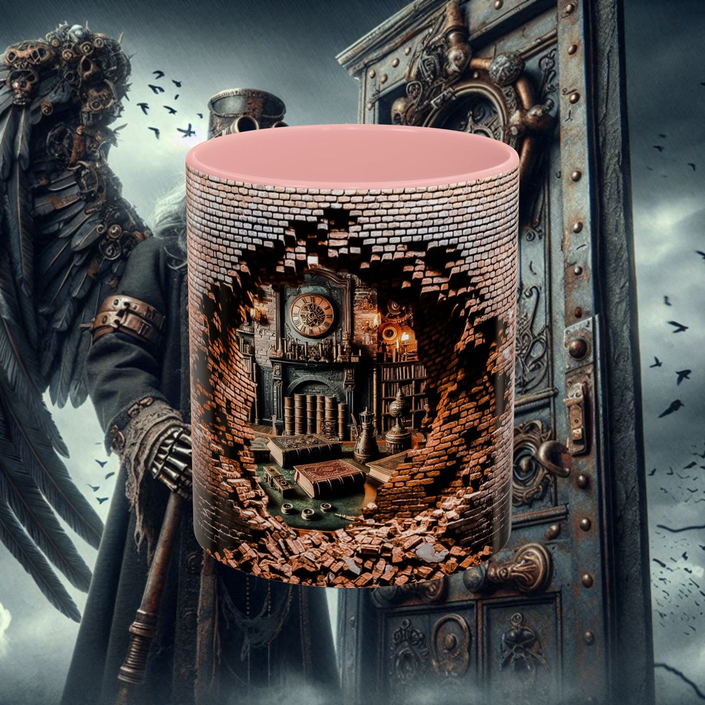 3-D Steampunk Antique Library Coffee Mug (11, 15oz)