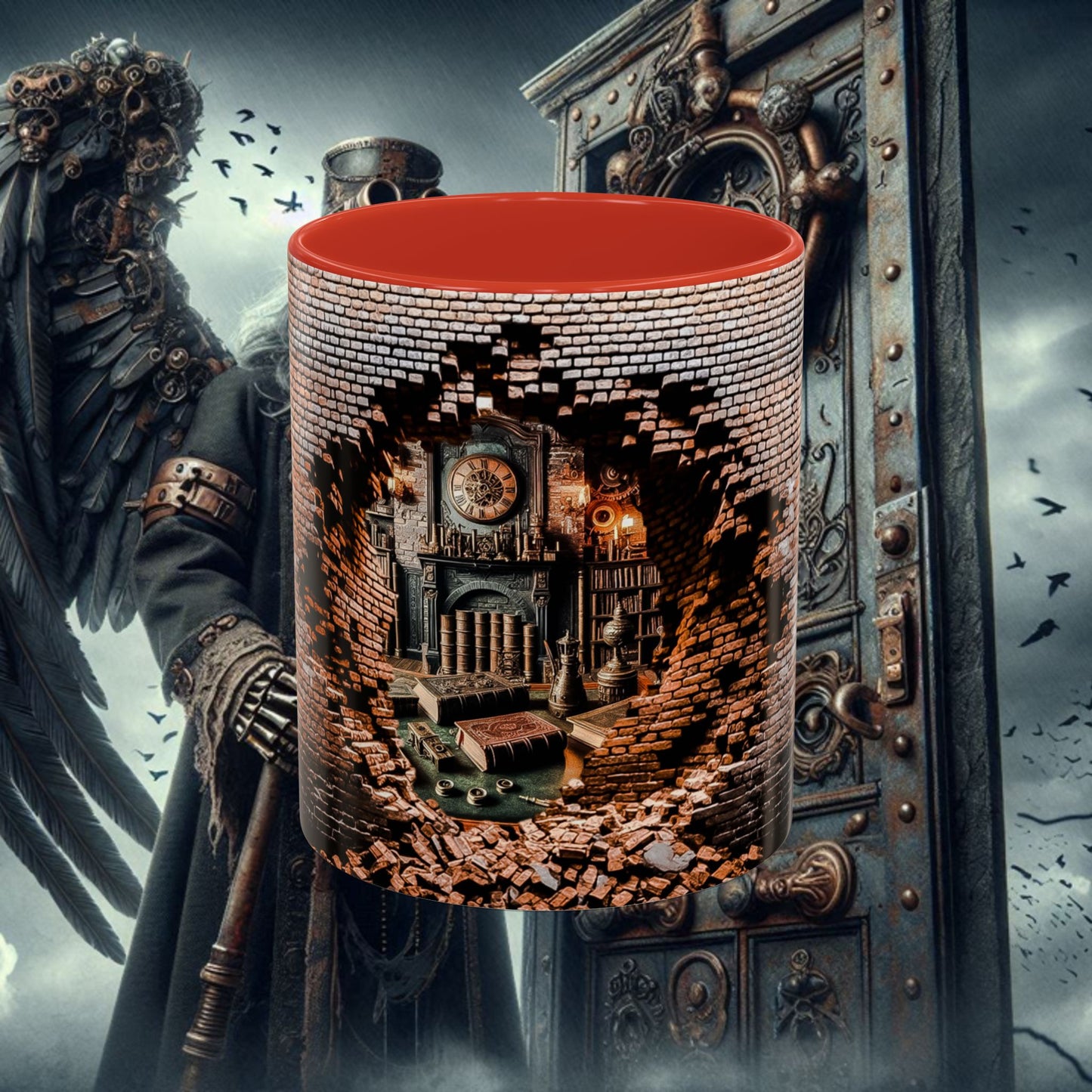 3-D Steampunk Antique Library Coffee Mug (11, 15oz)