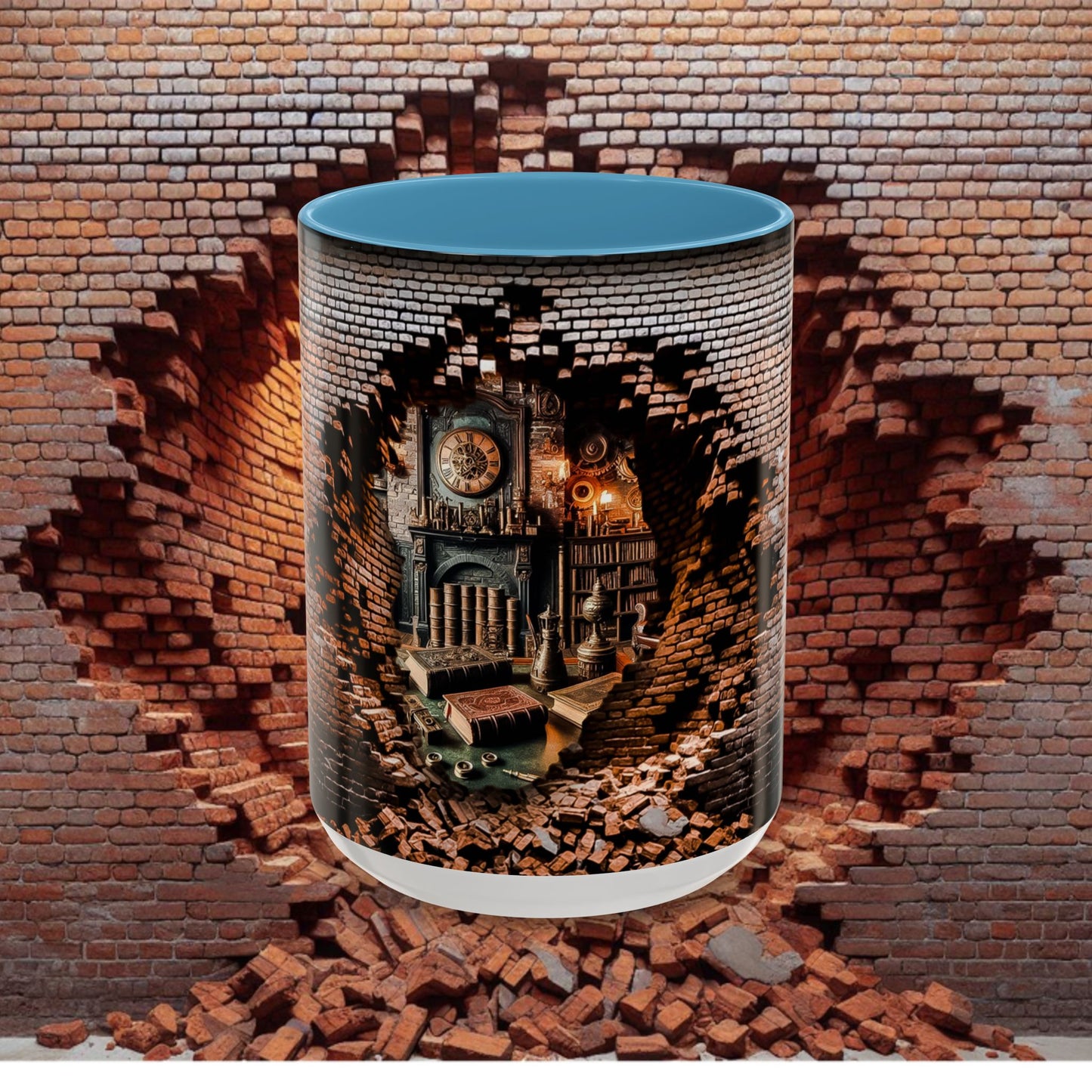 3-D Steampunk Antique Library Coffee Mug (11, 15oz)