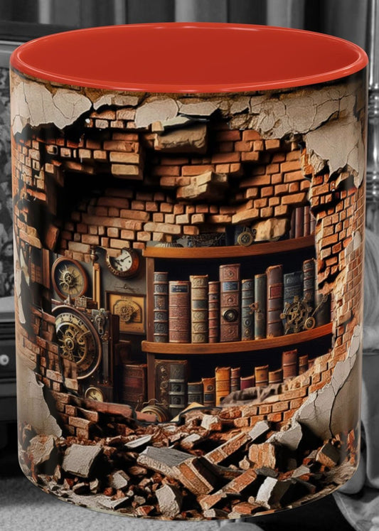3-D Steampunk Antique Library Coffee Mug (11, 15oz)