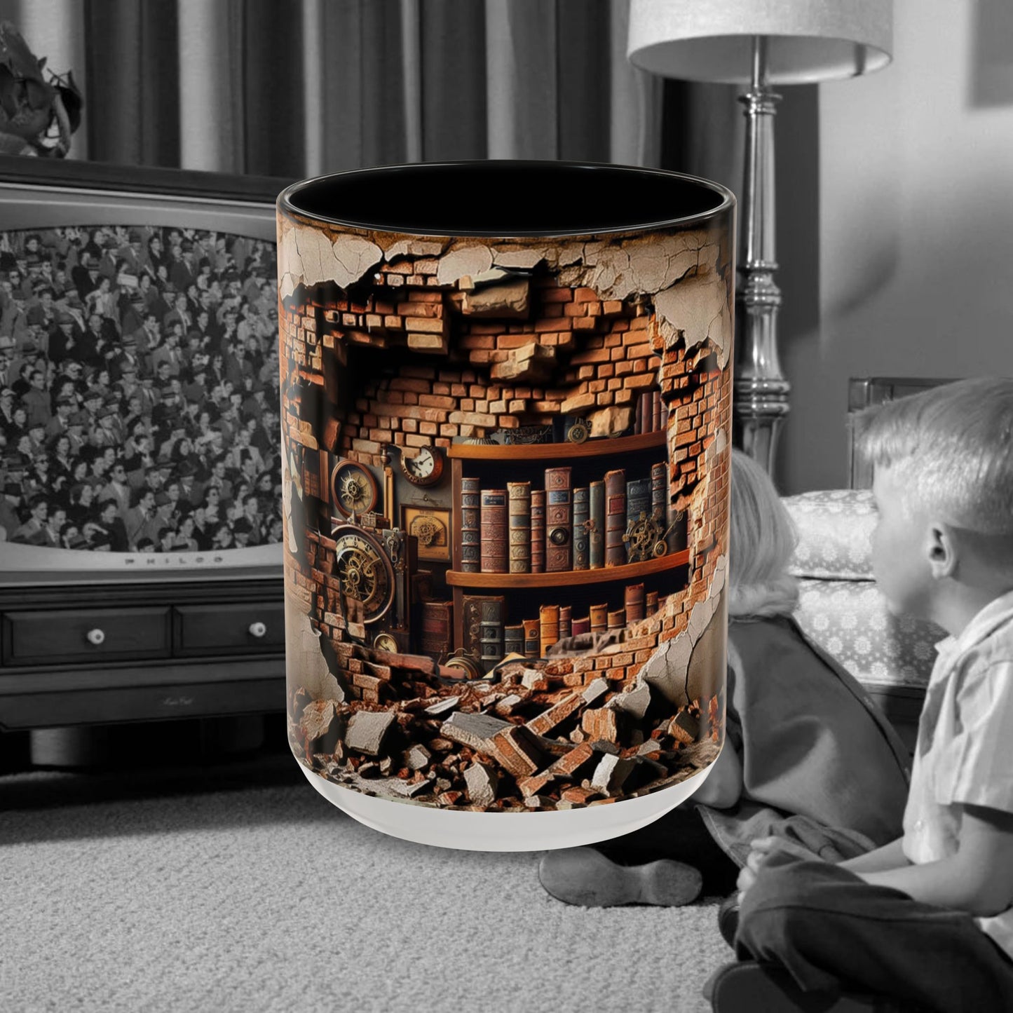 3-D Steampunk Antique Library Coffee Mug (11, 15oz)