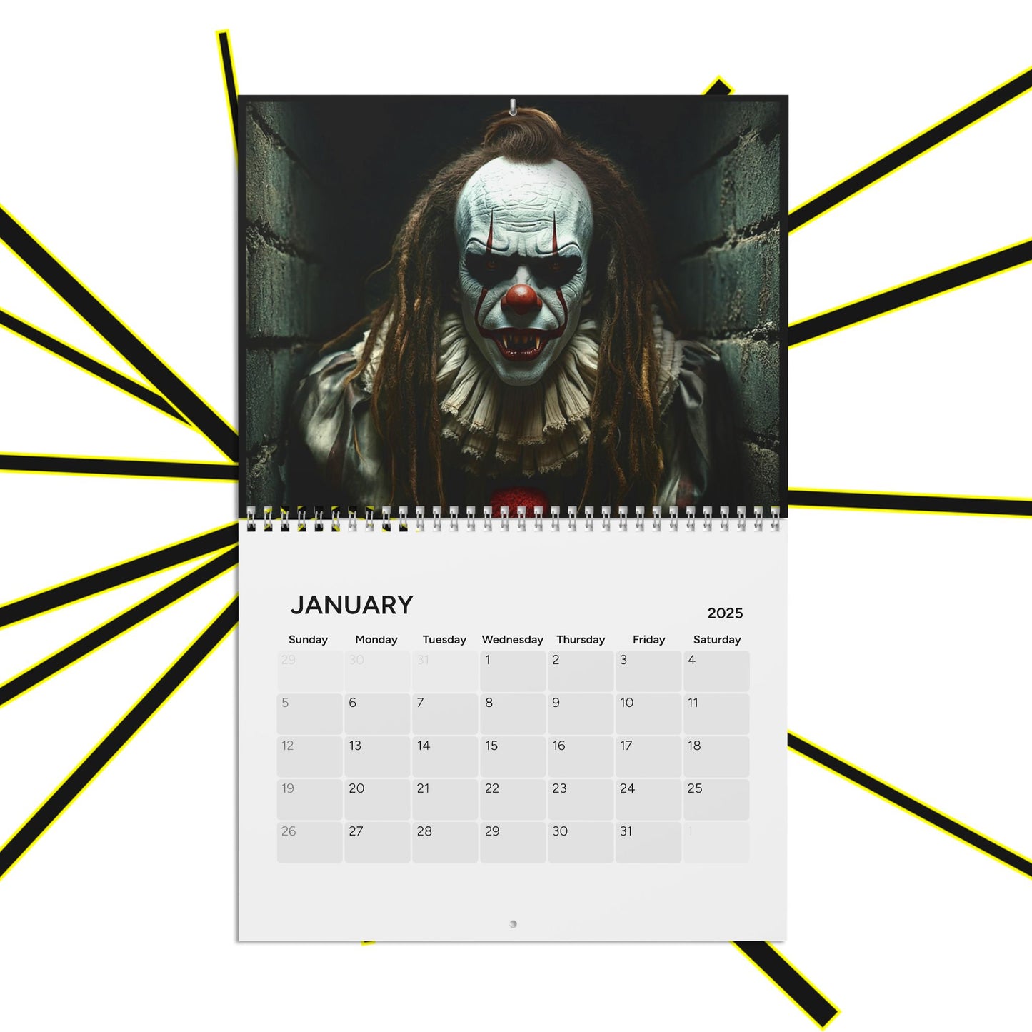 Calendars: 2025 Scary Clowns