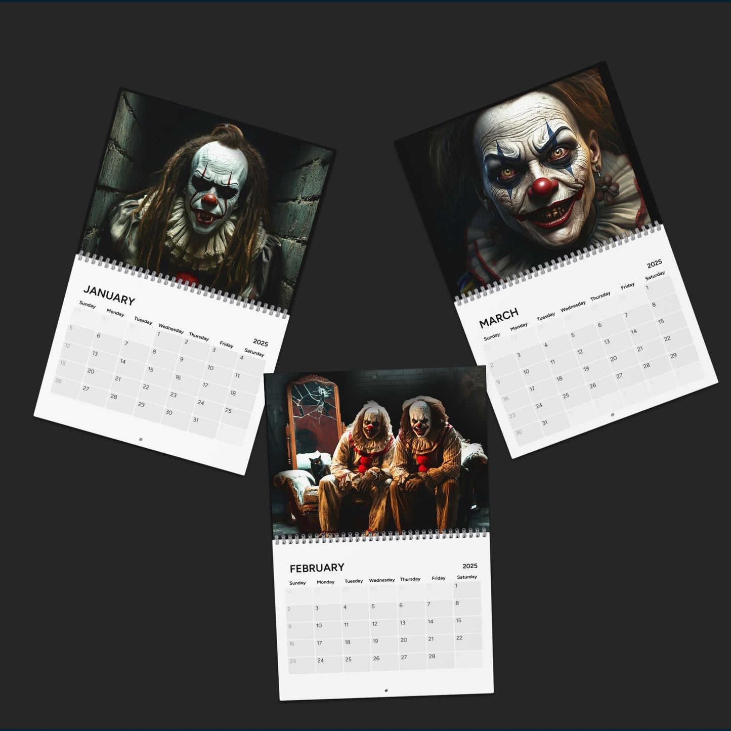 Calendars: 2025 Scary Clowns
