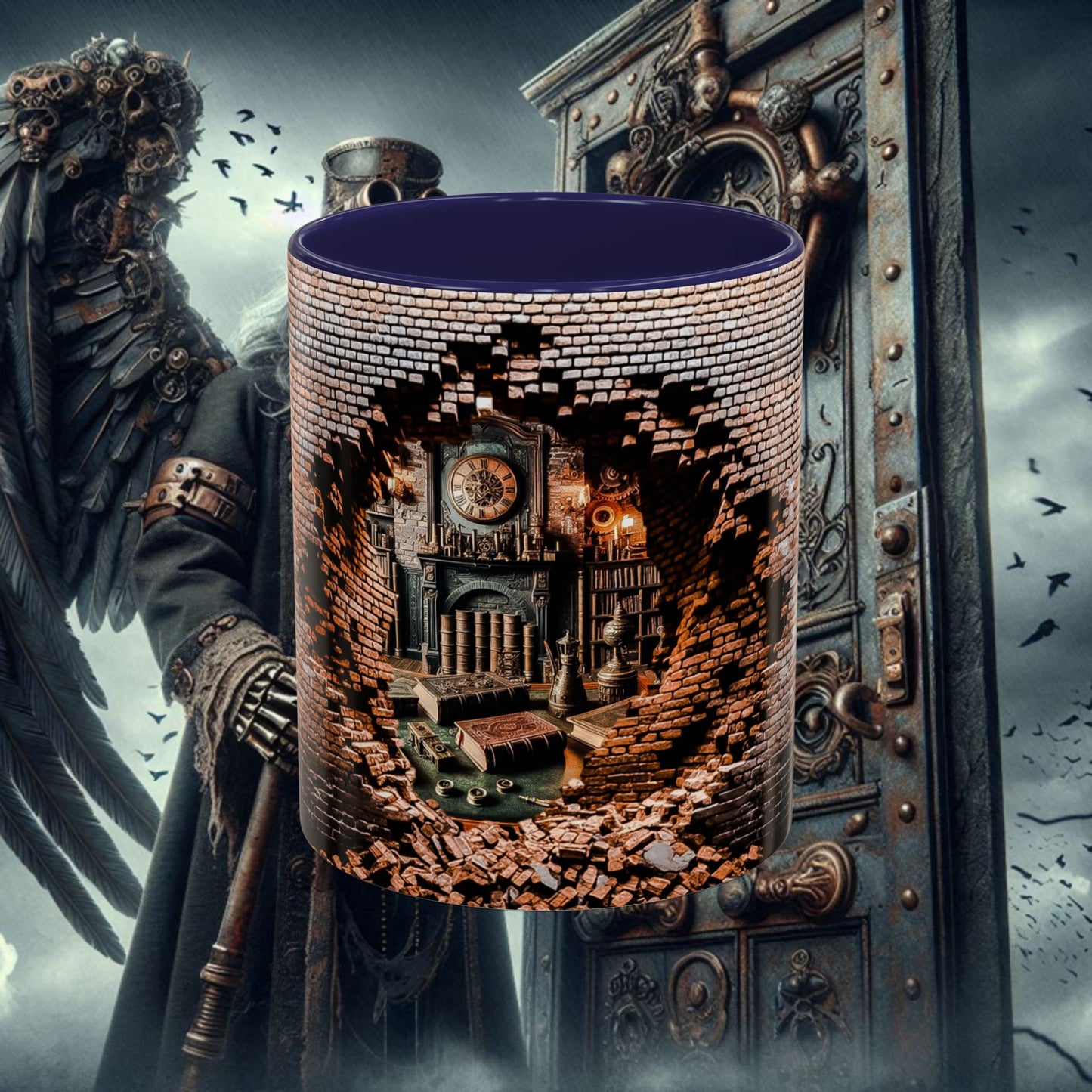 3-D Steampunk Antique Library Coffee Mug (11, 15oz)