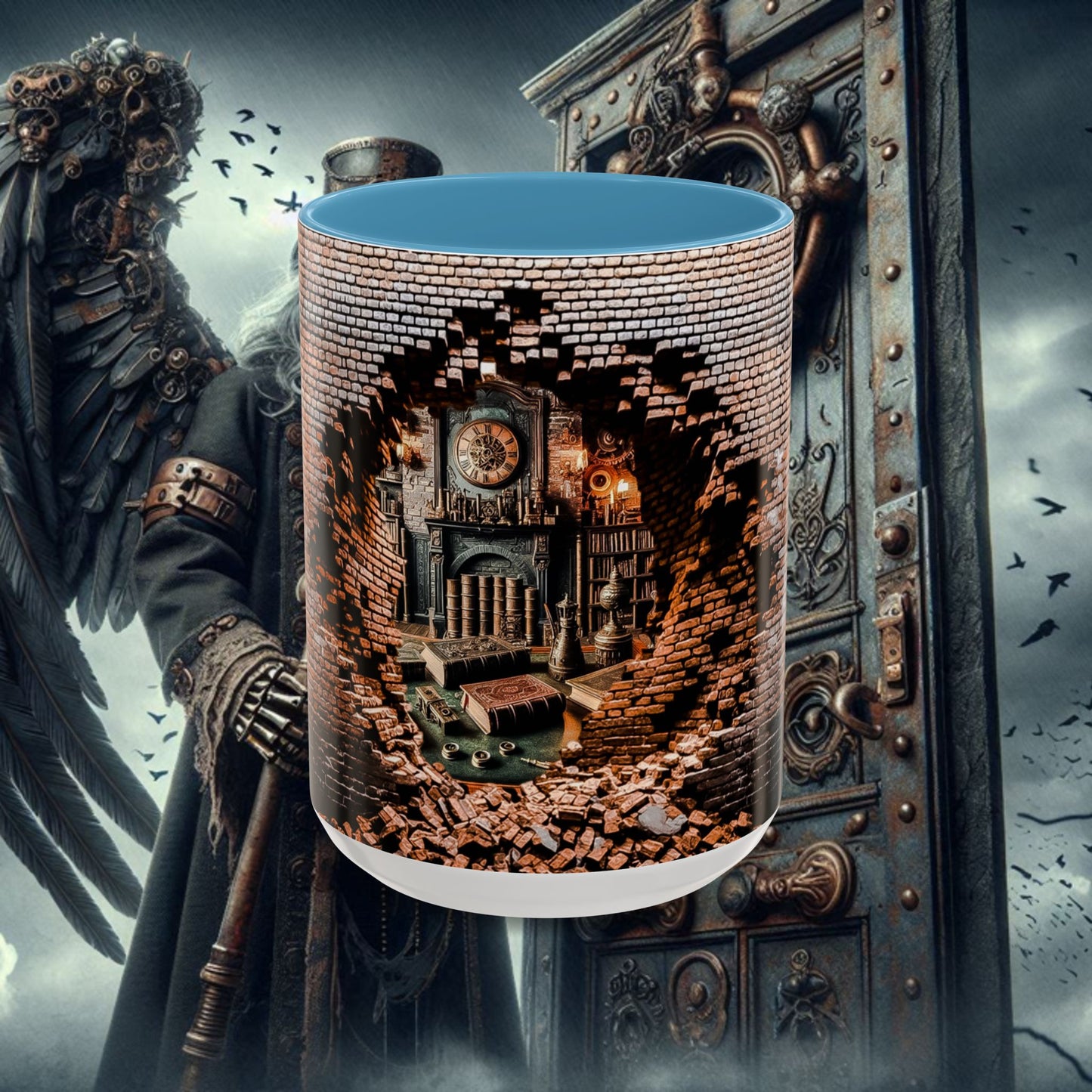 3-D Steampunk Antique Library Coffee Mug (11, 15oz)