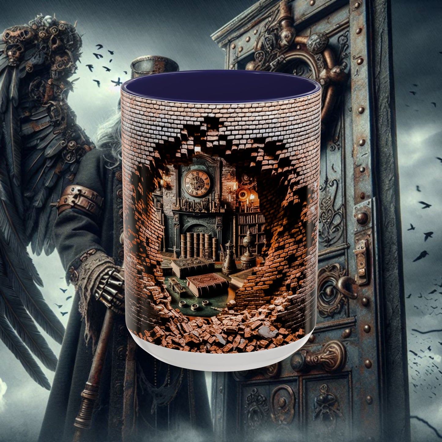 3-D Steampunk Antique Library Coffee Mug (11, 15oz)