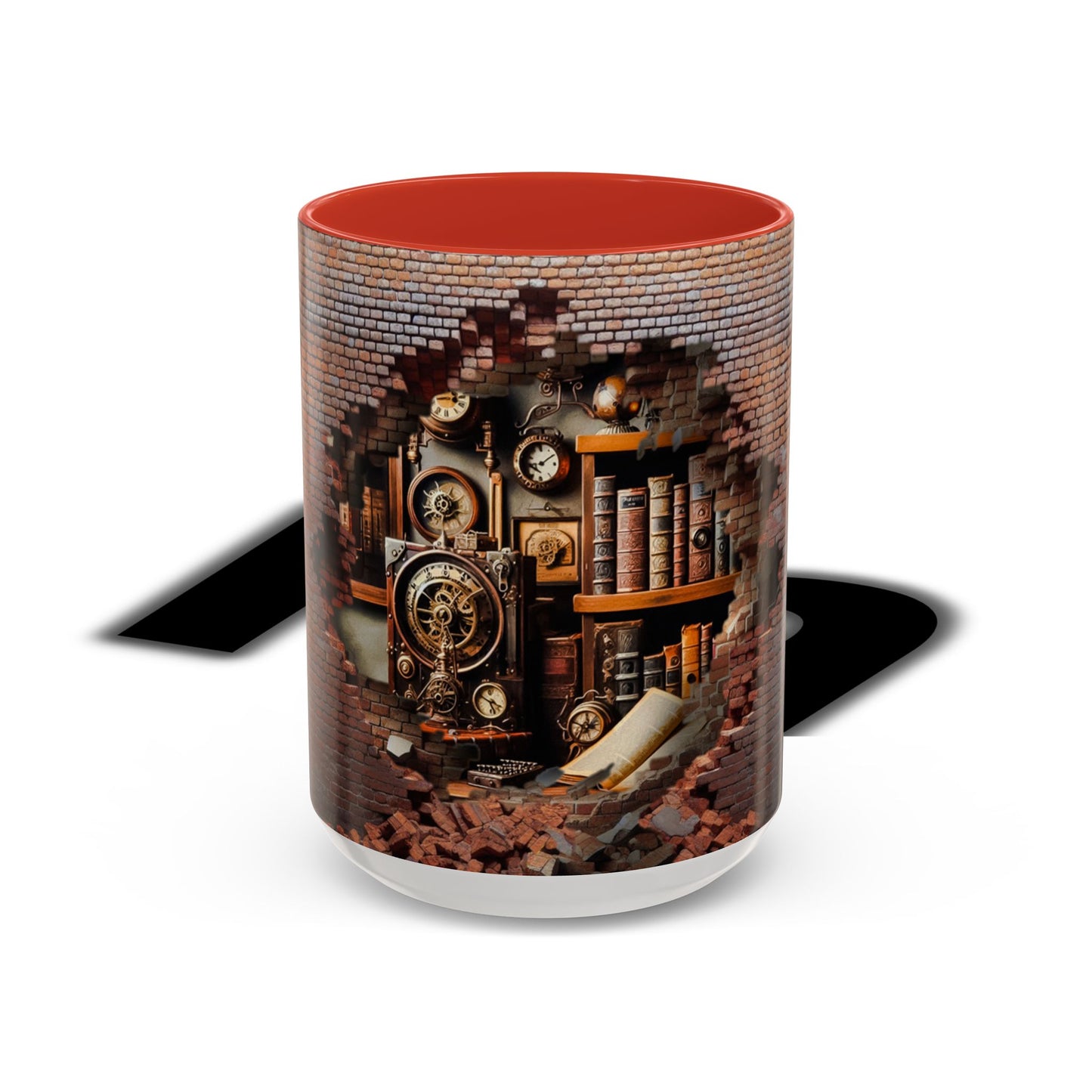 3-D Steampunk Antique Library Coffee Mug (11, 15oz)