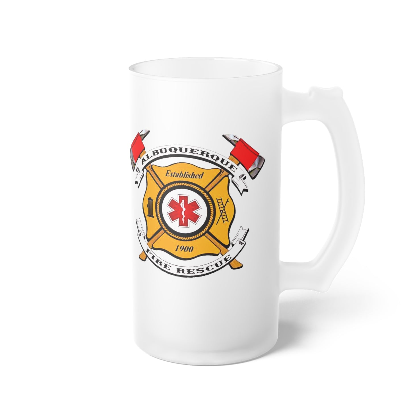 Albuquerque Fire Rescue Frosted Glass Beer Mug