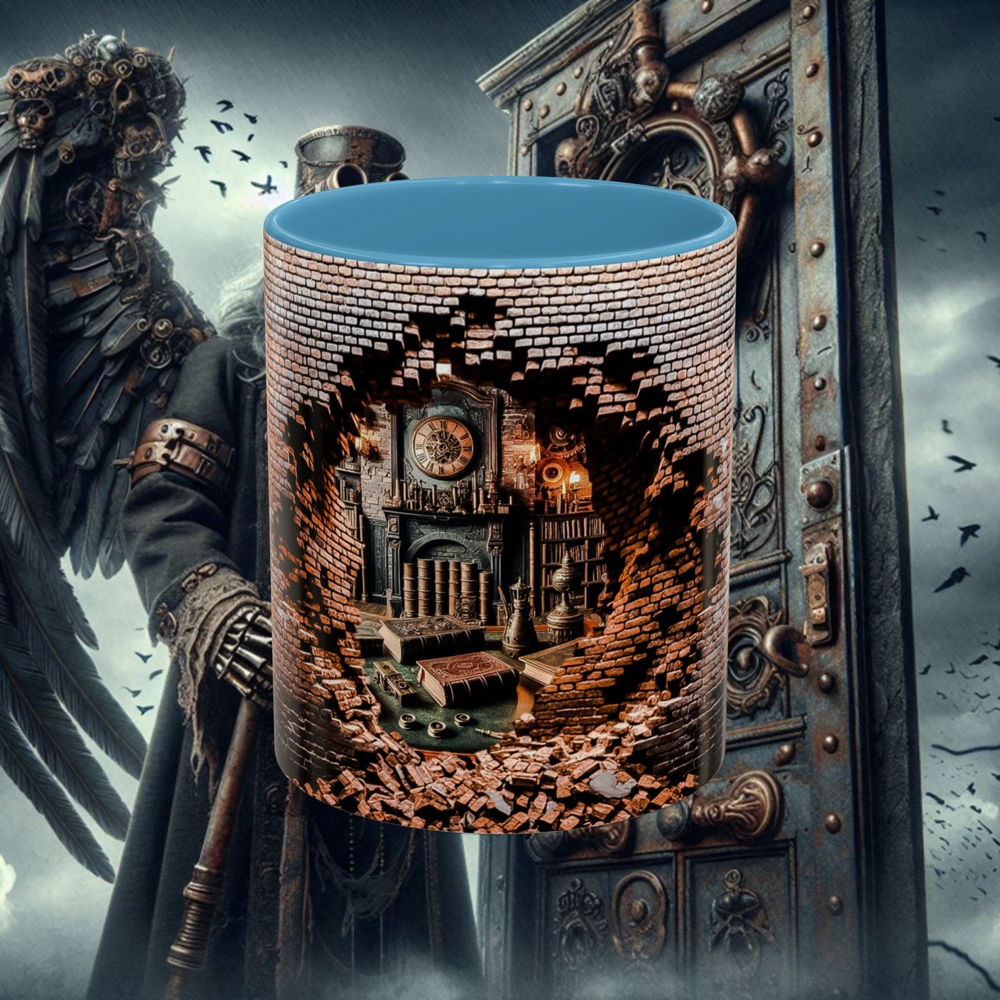 3-D Steampunk Antique Library Coffee Mug (11, 15oz)