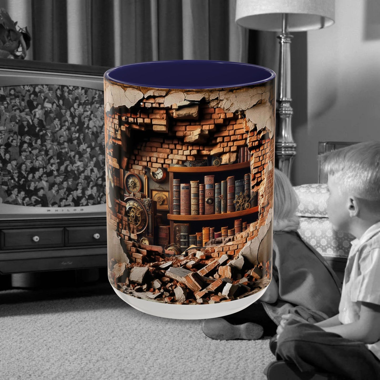 3-D Steampunk Antique Library Coffee Mug (11, 15oz)