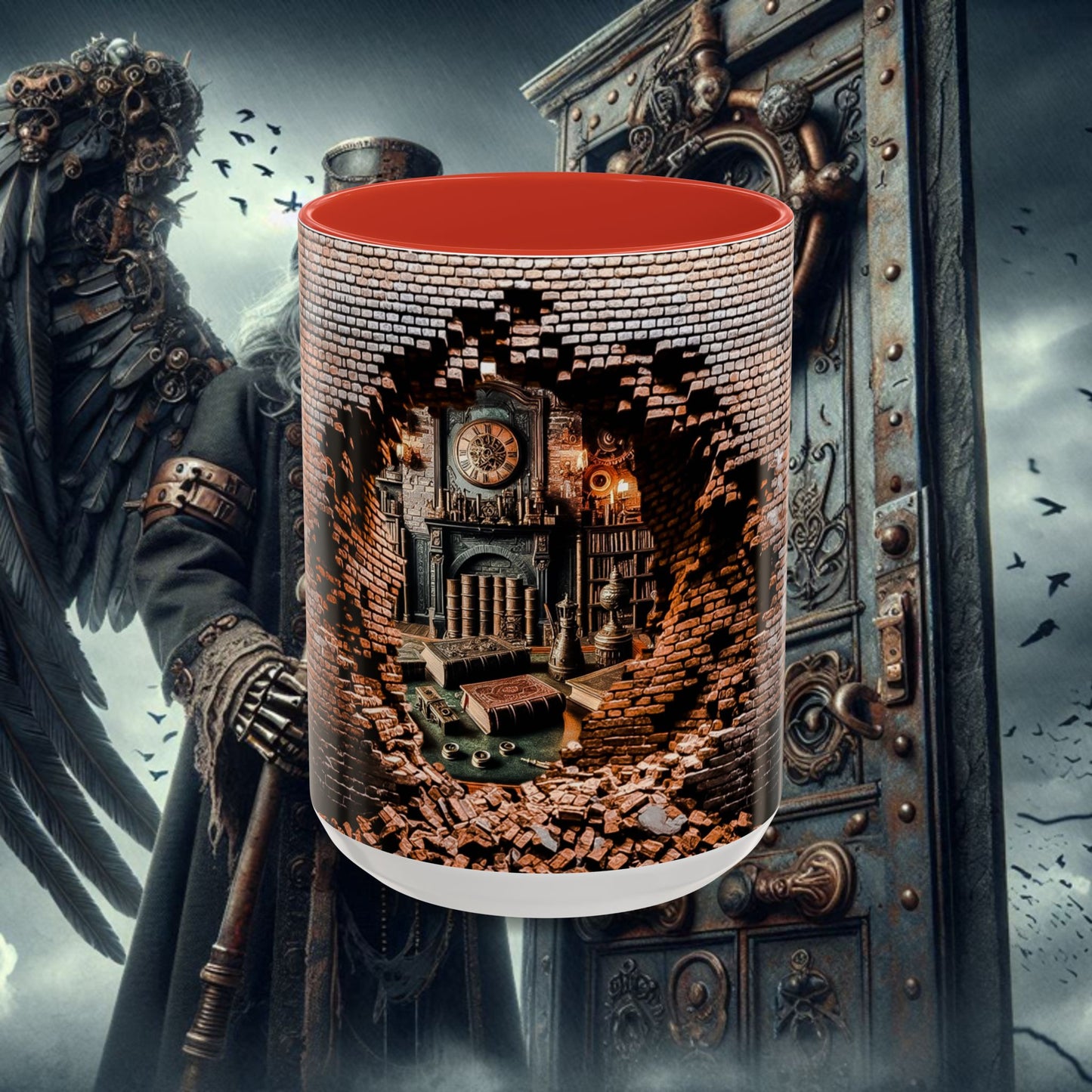 3-D Steampunk Antique Library Coffee Mug (11, 15oz)