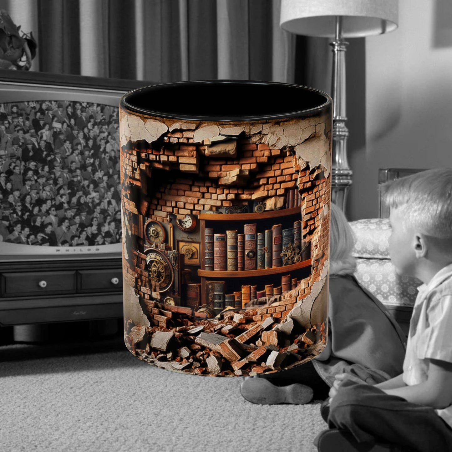 3-D Steampunk Antique Library Coffee Mug (11, 15oz)